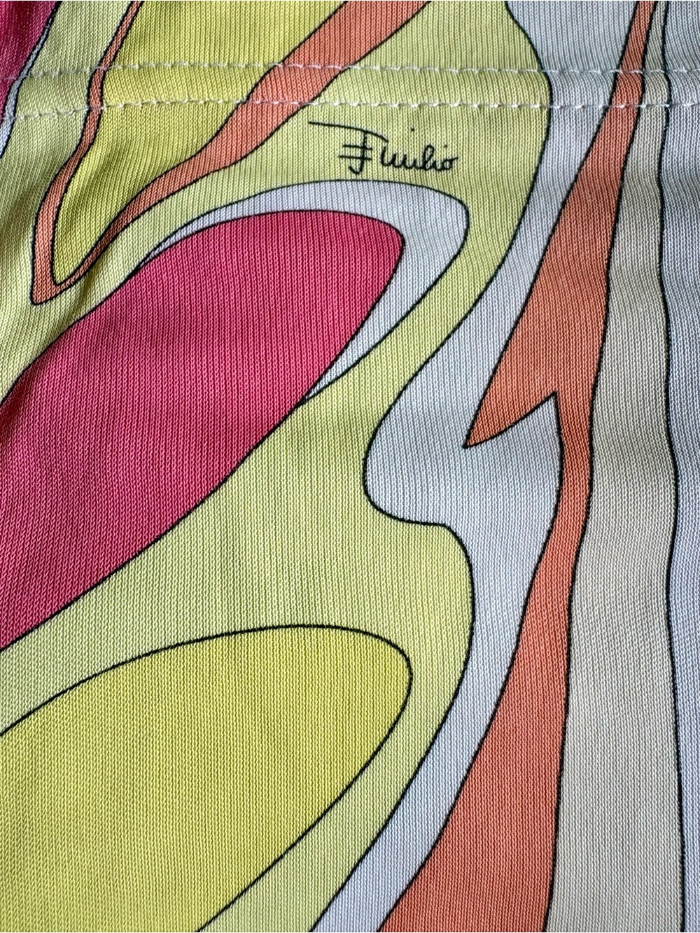 Auth Emilio Pucci Vibrant Abstract Print Wide Leg Jersey Knit Pants IT 44/US 10 - Picture 10 of 11
